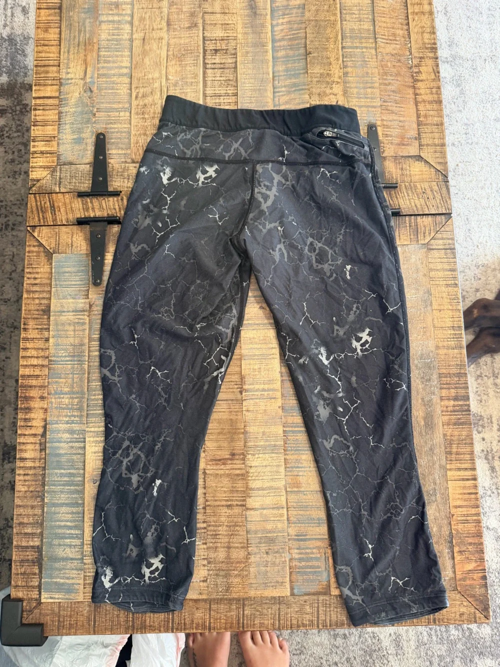 Nike Black Joggers with Gray Marble Pattern